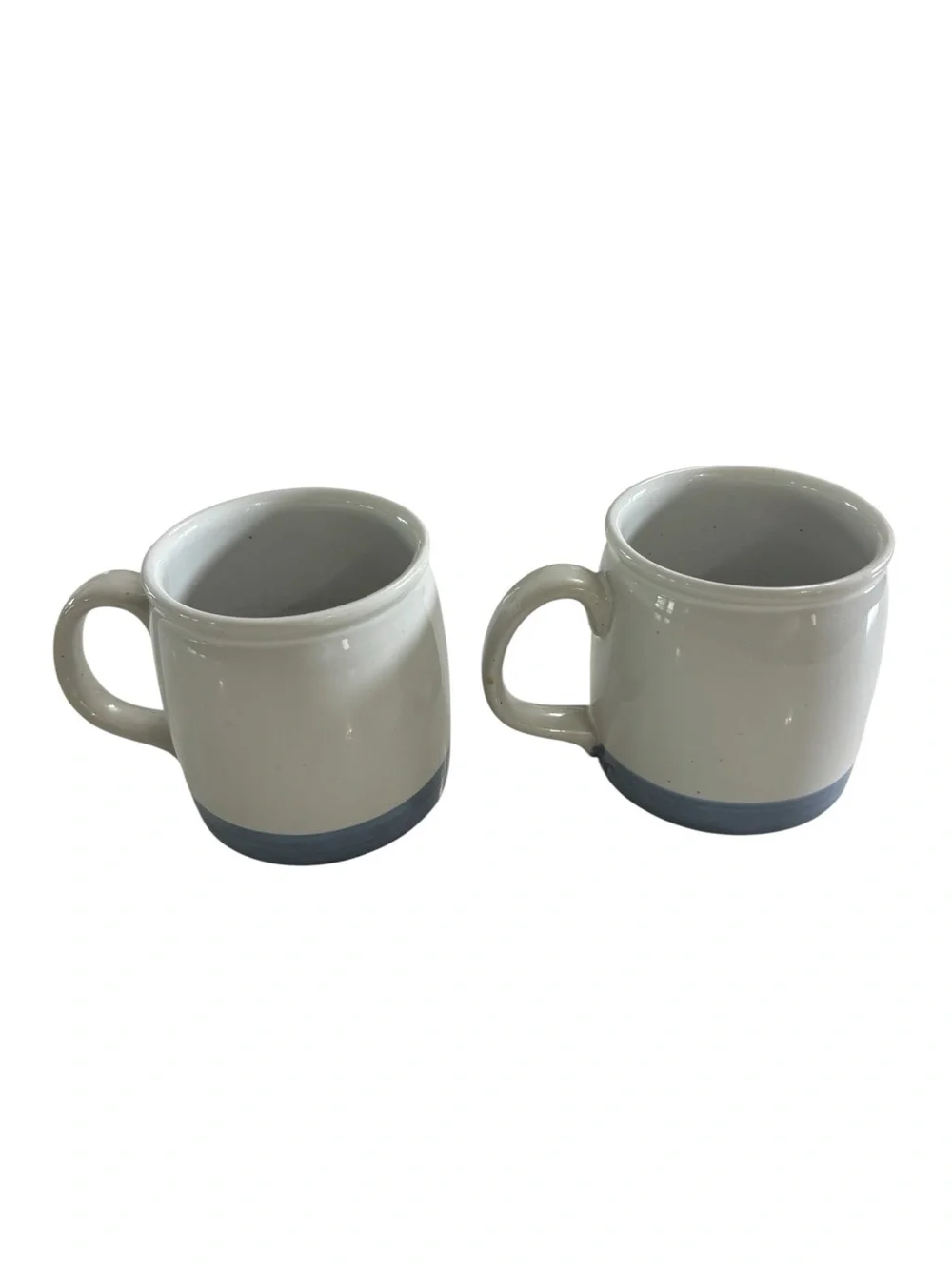 Hot Air Balloon‎ Stoneware Mugs Blue, Yellow, White Coffee Set of 2